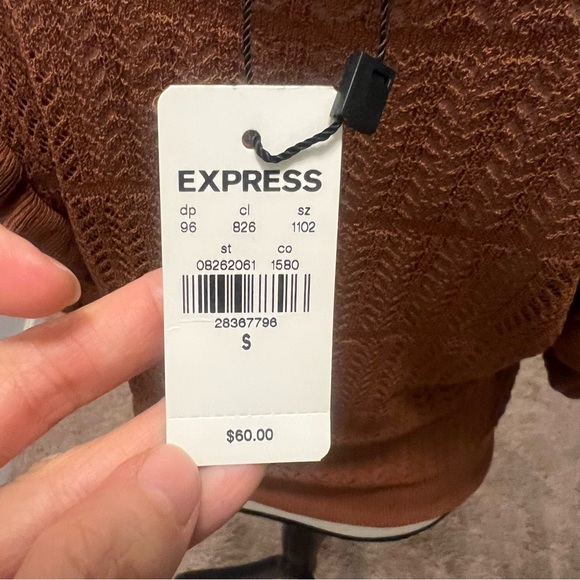 Short statements, sleeve sweater top - Express size small. Brown rustic color. - Picture 3 of 4